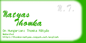 matyas thomka business card