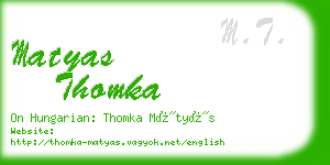 matyas thomka business card